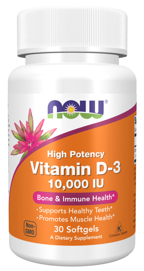 NOW Foods, Vitamin D-3, High Potency , 10,000 IU, 120 Softgels
