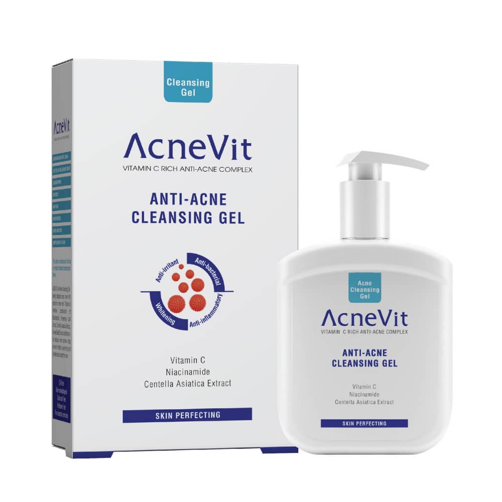 AcneVit Anti -Acne Cleansing Gel Vitamin C  Niacinamide  Centella Asiatica extract 200ml